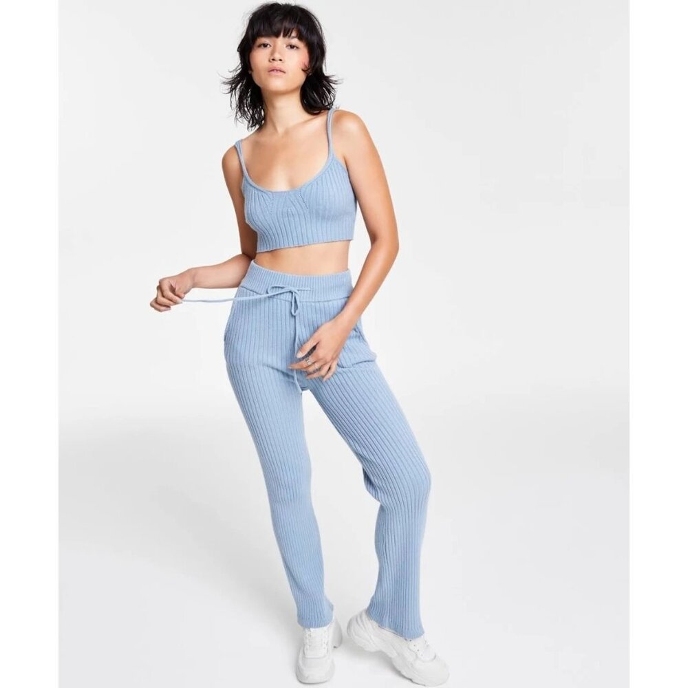 NIA Size XS Naomi Crop Sweater Tank and Rib Knit Pants Set Loungewear 2 Piece